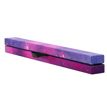 8 Fuß (ca. 2,4 m) langer, klappbarer Balancierbalken für Kinder, 136,1 kg stabiler Bodenbalken mit rutschfester Matte, Holzkern, rutschfester Unterseite und Tragetasche für das Heim-Fitnessstudio, Galaxy