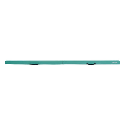 8FT Folding Balance Beam for Kids, 90.7 KG Stable Support Gymnastics Floor Beam with Non-Slip Mats, Gymnastics Training Equipment with Anti-Slip Bottom and Carrying Bag for Home Gym, Mint Green