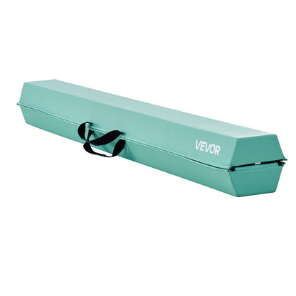 8FT Folding Balance Beam for Kids, 90.7 KG Stable Support Gymnastics Floor Beam with Non-Slip Mats, Gymnastics Training Equipment with Anti-Slip Bottom and Carrying Bag for Home Gym, Mint Green