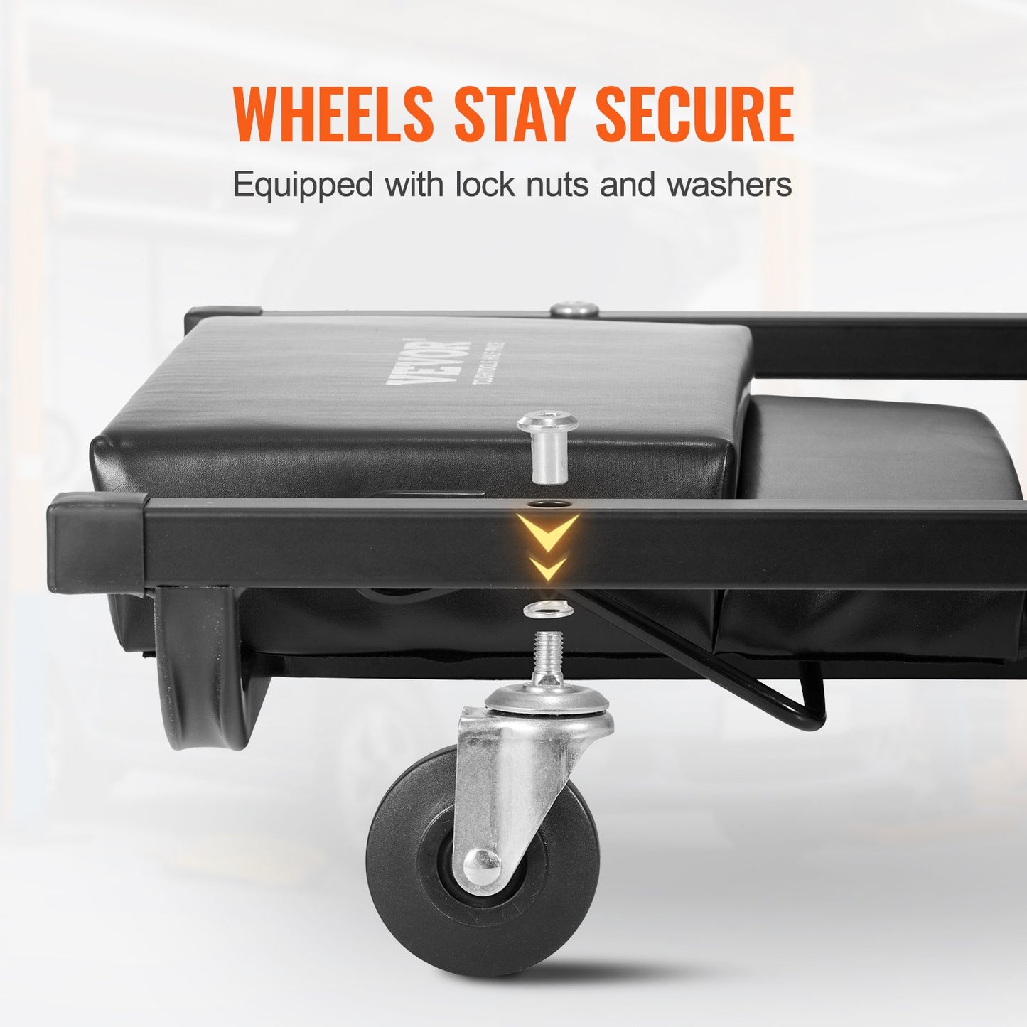 Mechanic Garage Creeper, 1016 mm, 136.1 kg Capacity Automotive Rolling Creeper with 6 Casters Adjustable Cushioned Headrest, Heavy Duty Steel Frame Low Profile for Garages, Repair Shops, and DIY