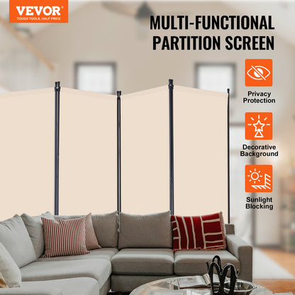 Room Divider, 4 Panels Room Divider, Folding Privacy Screen and Portable Partition Divider for Room Separation, Freestanding Room Partitions for Office, Bedroom, Study, Beige