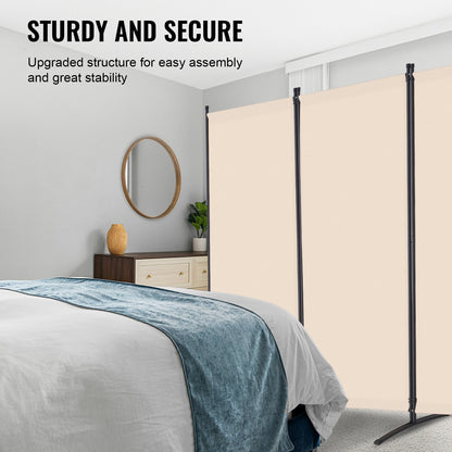 Room Divider, 4 Panels Room Divider, Folding Privacy Screen and Portable Partition Divider for Room Separation, Freestanding Room Partitions for Office, Bedroom, Study, Beige