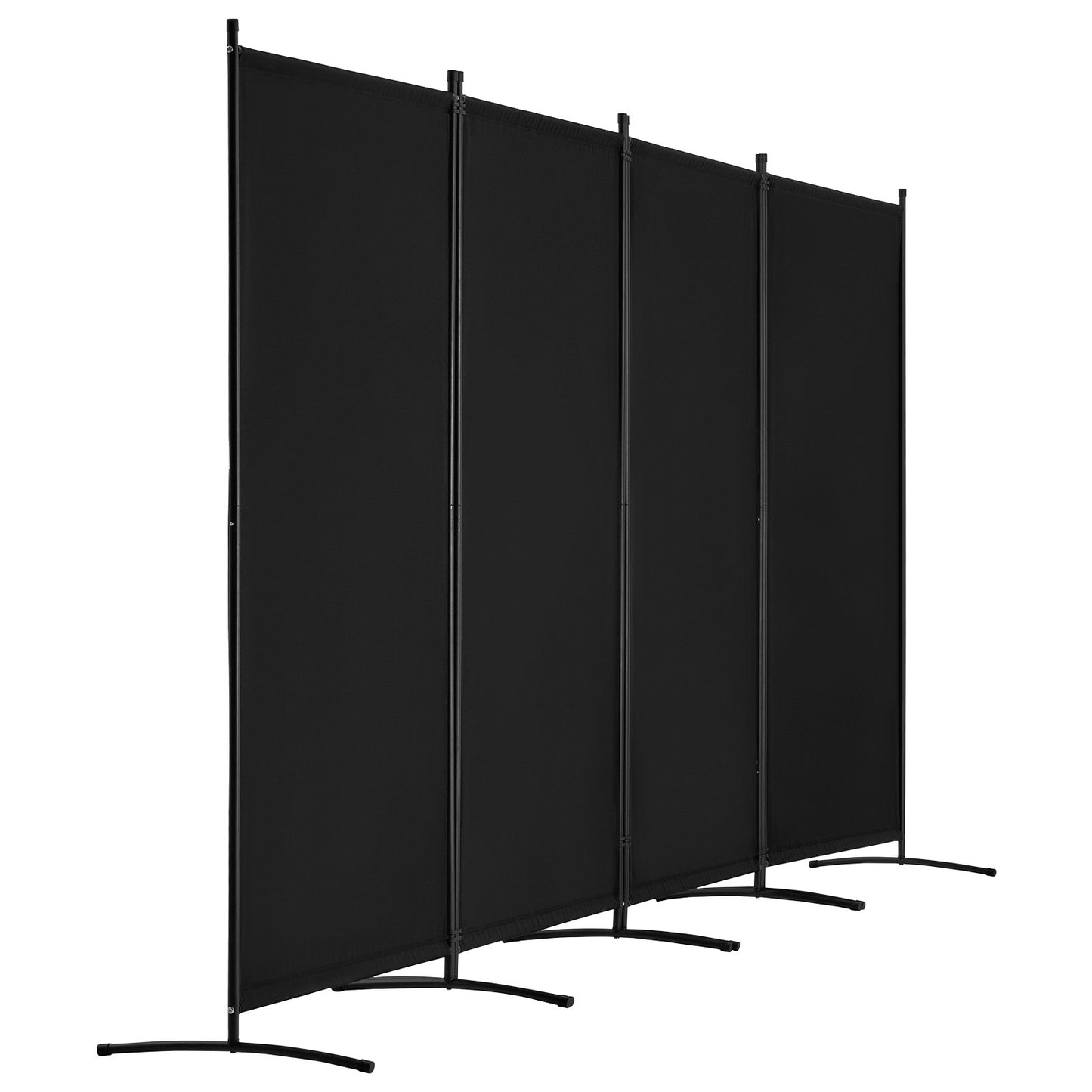 Room Divider, 4 Panels Room Divider, Folding Privacy Screen and Portable Partition Divider for Room Separation, Freestanding Room Partitions for Office, Bedroom, Study, Black