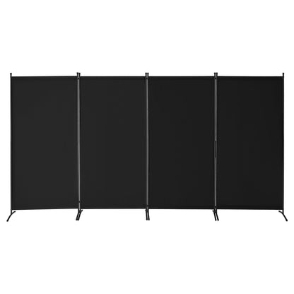Room Divider, 4 Panels Room Divider, Folding Privacy Screen and Portable Partition Divider for Room Separation, Freestanding Room Partitions for Office, Bedroom, Study, Black