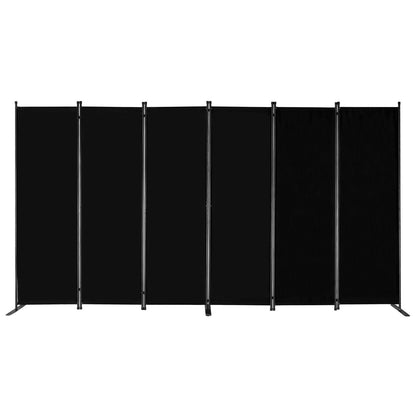 Raumteiler, 6-teiliger Raumteiler, faltbarer Sichtschutz und mobile Trennwand zur Raumaufteilung, freistehende Raumteiler für Büro, Schlafzimmer, Arbeitszimmer, Schwarz