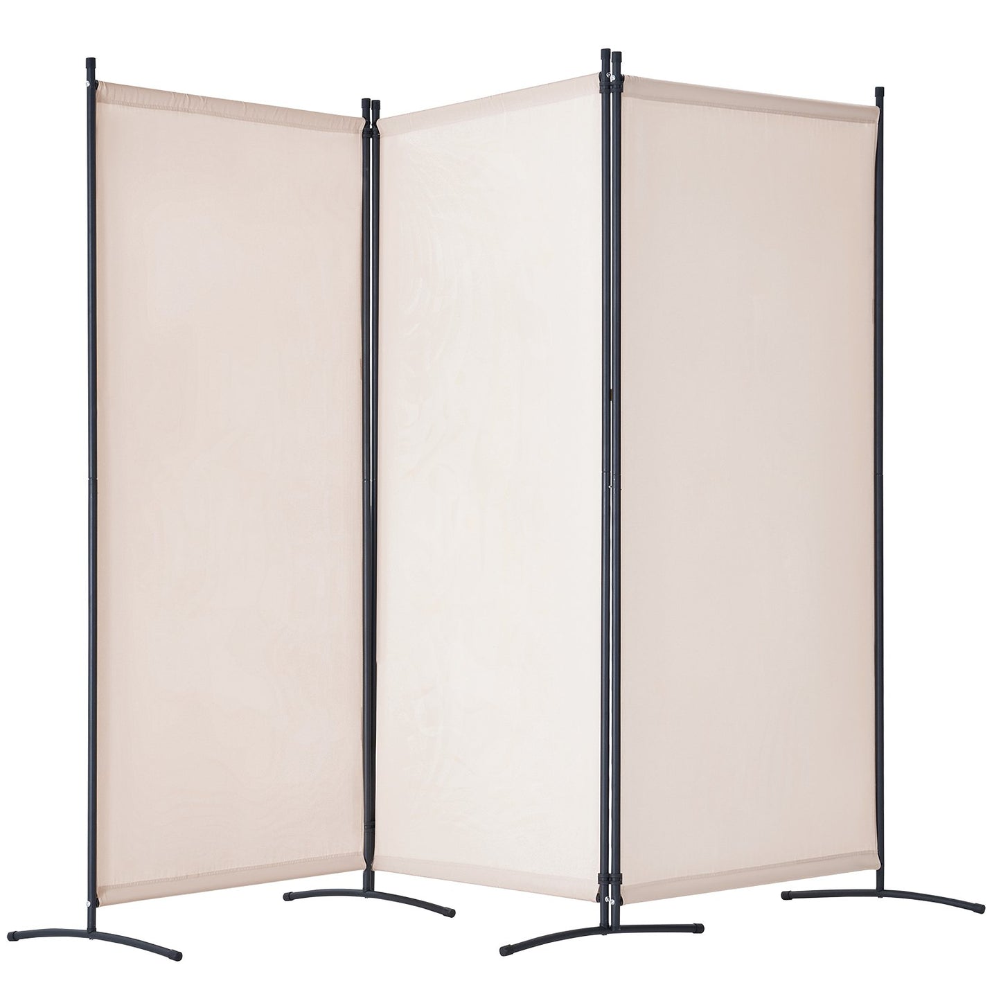 Raumteiler, 3-teiliger Raumteiler, faltbarer Sichtschutz und mobile Trennwand zur Raumaufteilung, freistehende Raumteiler für Büro, Schlafzimmer, Arbeitszimmer, Beige