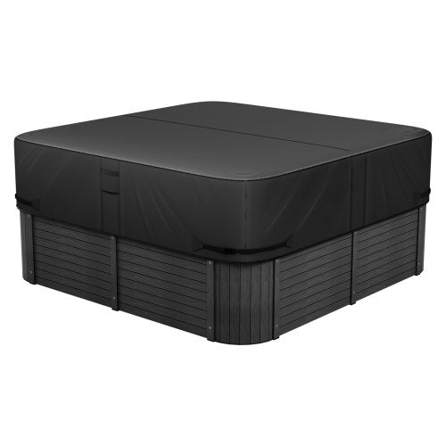 Outdoor-Whirlpoolabdeckung, 2235 x 2235 x 508 mm (88 x 88 x 20 Zoll), wetter- und wasserdicht, aus robustem 600D Oxford-Gewebe mit einer Reißfestigkeit von 950 N, quadratische Whirlpoolabdeckung, schwarz