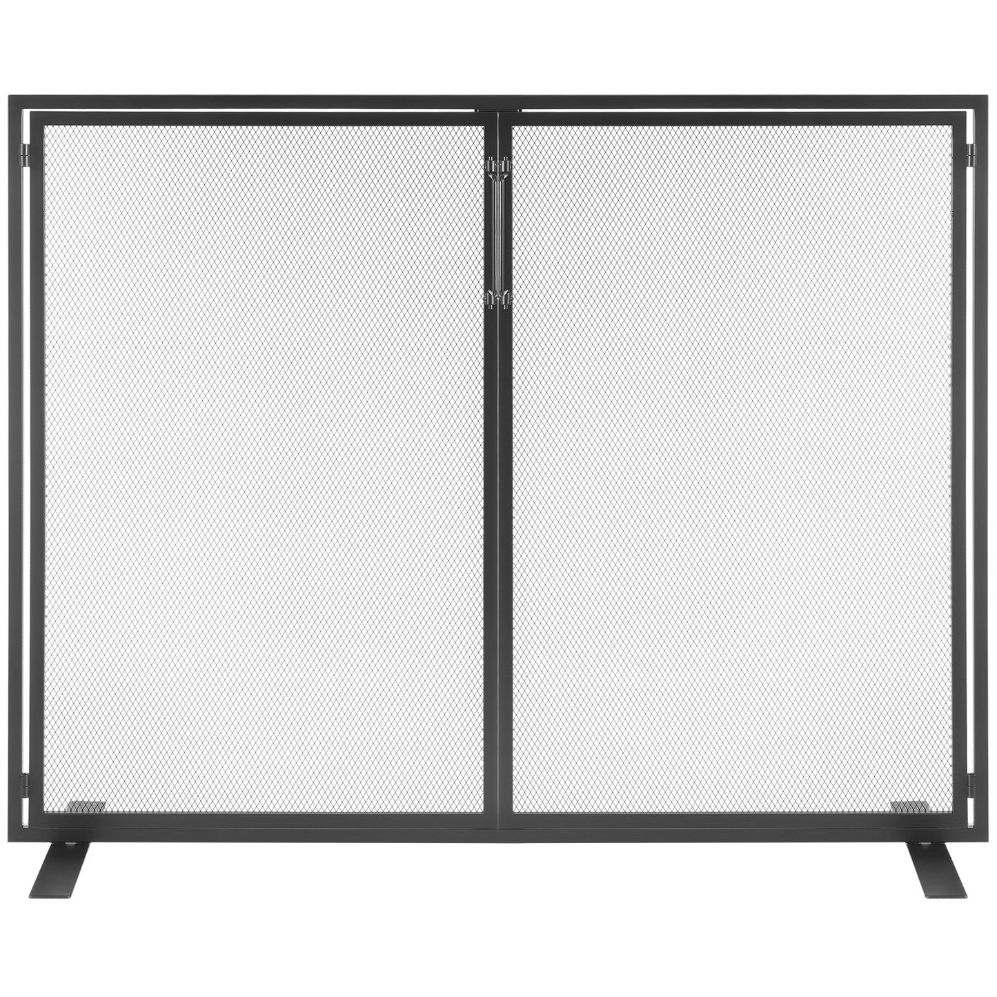 Fireplace Screen 1 Panel with Door, Sturdy Iron Mesh Fireplace Screen, 990(L) x780(H)MM Spark Guard Cover, Simple Installation, Free Standing Fire Fence Grate for Living Room Home Decor Modern
