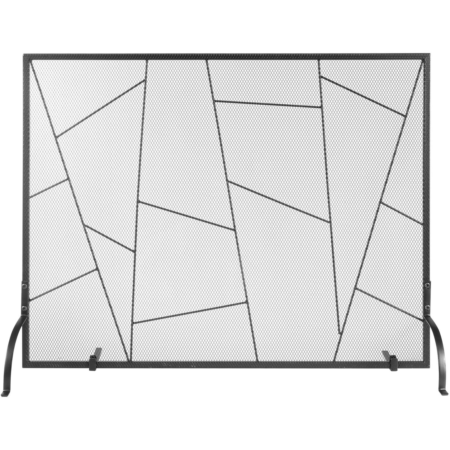 Fireplace Screen Single Panel, Sturdy Iron Mesh Fireplace Screen, 906(L) x720(H)MM Spark Guard Cover, Simple Installation, Free Standing Fire Fence Grate for Living Room Home Decor Modern