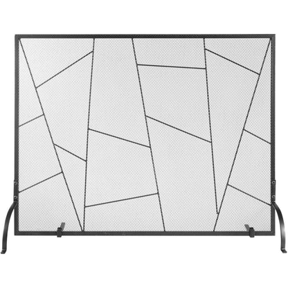 Fireplace Screen Single Panel, Sturdy Iron Mesh Fireplace Screen, 906(L) x720(H)MM Spark Guard Cover, Simple Installation, Free Standing Fire Fence Grate for Living Room Home Decor Modern