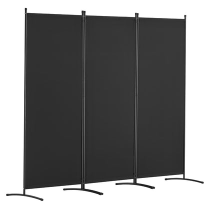 Room Divider, 3 Panel Room Dividers and Folding Privacy Screens, Fabric Partition Room Dividers for Office, Bedroom, Dining Room, Study, Freestanding, Black