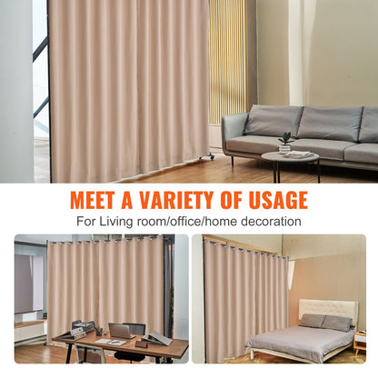 Raumteiler, mobiler Raumteiler mit Rollen, freistehender Sichtschutz für Büro, Schlafzimmer, Esszimmer, Arbeitszimmer, Braun