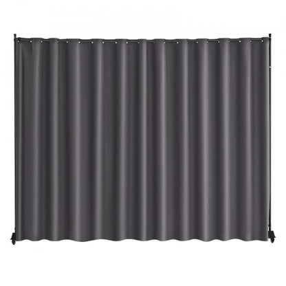 Room Divider, Portable Panel Room Divider with Wheels Curtain Divider Stand, Freestanding Room Divider Privacy Screen for Office, Bedroom, Dining Room, Study, Gray