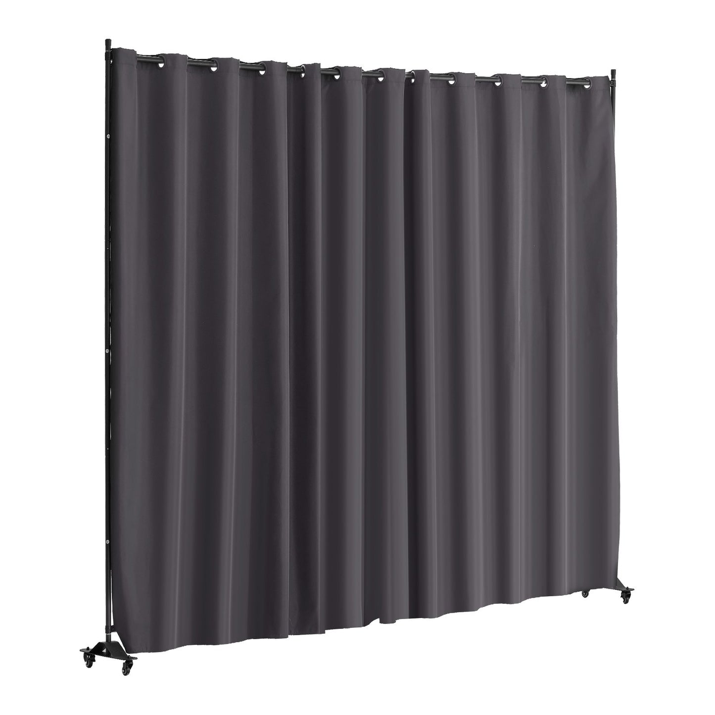 Room Divider, Portable Panel Room Divider with Wheels Curtain Divider Stand, Freestanding Room Divider Privacy Screen for Office, Bedroom, Dining Room, Study, Gray