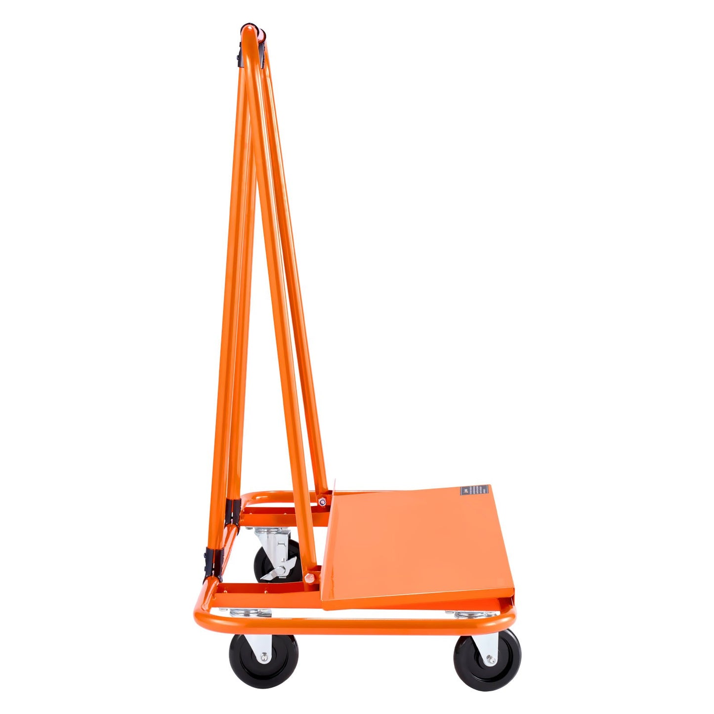 Drywall Cart Dolly, 816 kg Load Capacity, Steel Panel Dolly with 4 Swivel Casters, Durable & Long-lasting, Panel Truck Cart with Tie-Down Strap for Plywood, Plasterboard, Glass, Orange