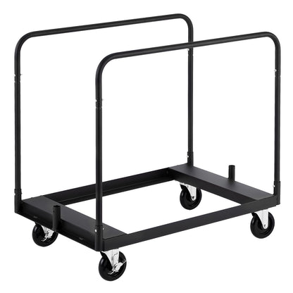 Drywall Cart Dolly, 816 kg Load Capacity, Steel Panel Truck Cart with 12.5 mm Swivel Casters, Lumber Drywall Dolly with with Tie-Down Strap & 3 Side Handrails for Factory, Warehouse, Garage, Black