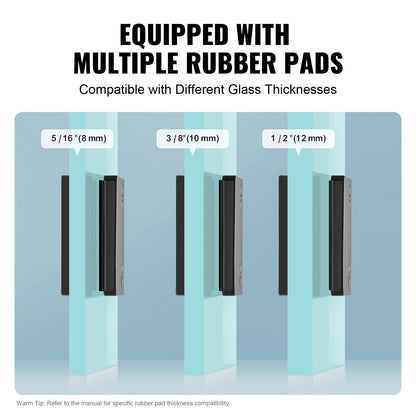 Glass Clamp 40 PCS Square Railing Bracket for 0.31"-0.47" (0.8-1.2cm) Glass Black