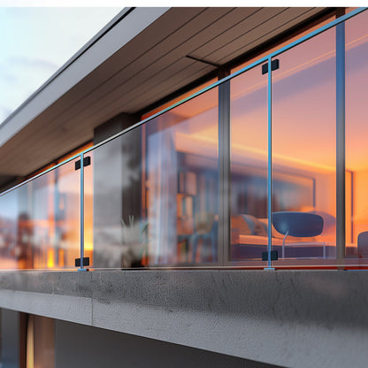 Glass Clamp 40 PCS Square Railing Bracket for 0.31"-0.47" (0.8-1.2cm) Glass Black