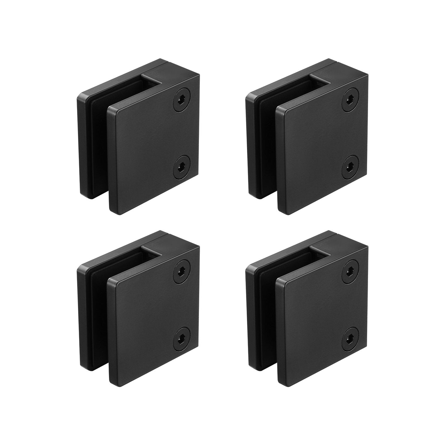 Glass Clamp 40 PCS Square Railing Bracket for 0.31"-0.47" (0.8-1.2cm) Glass Black