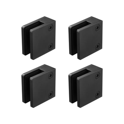 Glass Clamp 40 PCS Square Railing Bracket for 0.31"-0.47" (0.8-1.2cm) Glass Black