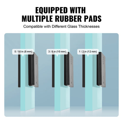 Glass Clamp, 4 PCS Rectangle Glass Railing Bracket for 0.31 "-0.47 " Tempered Glass, 304 Stainless Steel Glass Mounting Clamp, 0.2” Thick Glass Shelf Bracket for Balcony, Garden, Pool, Stair