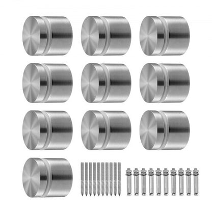 Glass Clamp, 10 PCS Round Glass Railing Bracket for 0.31 "-0.62 " Tempered Glass, 316 Stainless Steel Glass Mounting Clamp, Glass Shelf Bracket for Balcony, Garden, Pool, Stair, Silver
