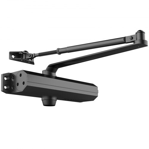 Door Closer, Automatic Door Closer Commercial or Residential Use for Door Weights 150 kg, Adjustable Size Hydraulic Buffer Door Closers Heavy Duty Cast Aluminum Body, Easy Install, Black