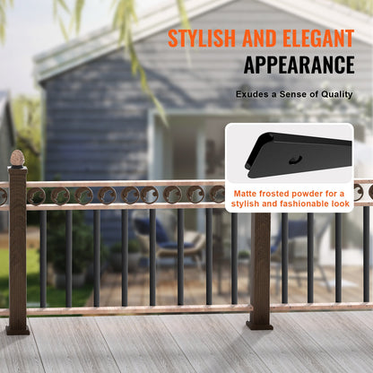 Staircase Metal Balusters, 32.28" x 1" x 0.2" Flat Aluminum Alloy Decorative Banister Spindles, 51 Pack Deck Baluster with Screws, Classic Hollow Deck Railing Satin Black Powder Coated for Porch