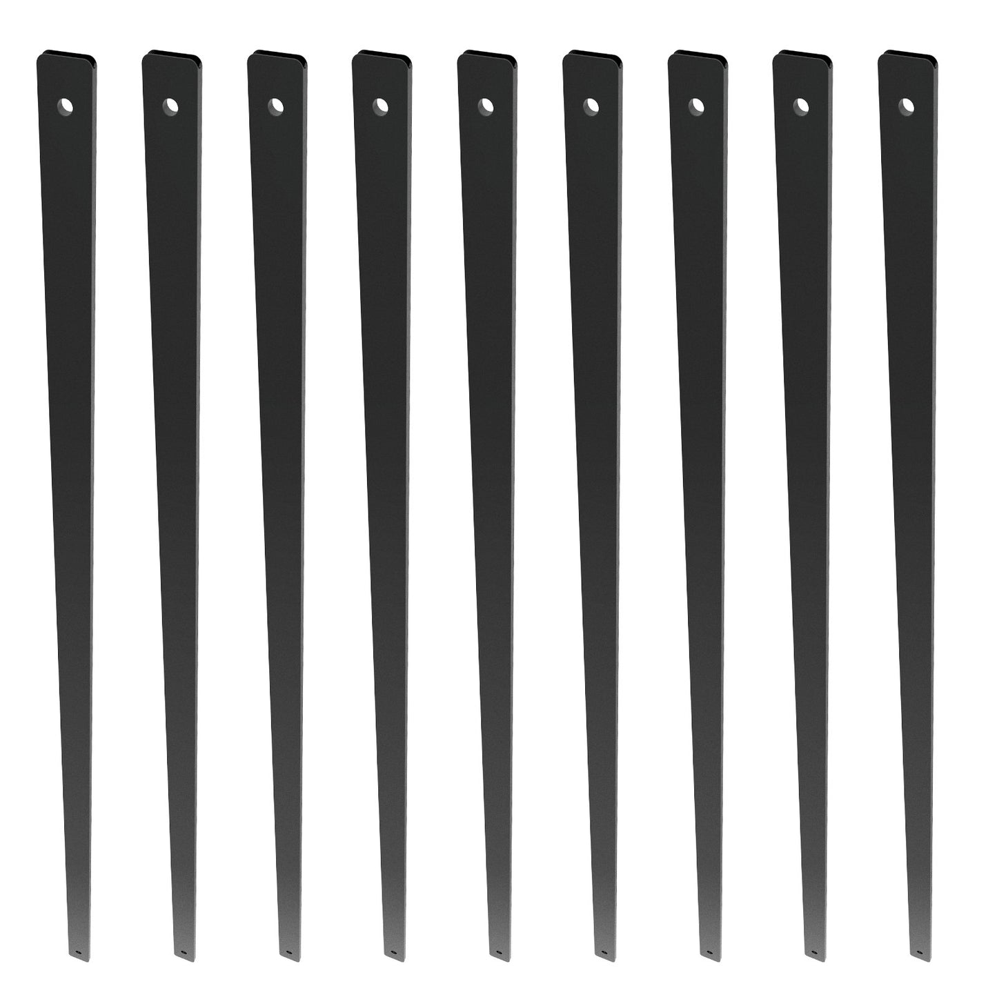 Staircase Metal Balusters, 32.28" x 1" x 0.2" Flat Aluminum Alloy Decorative Banister Spindles, 51 Pack Deck Baluster with Screws, Classic Hollow Deck Railing Satin Black Powder Coated for Porch