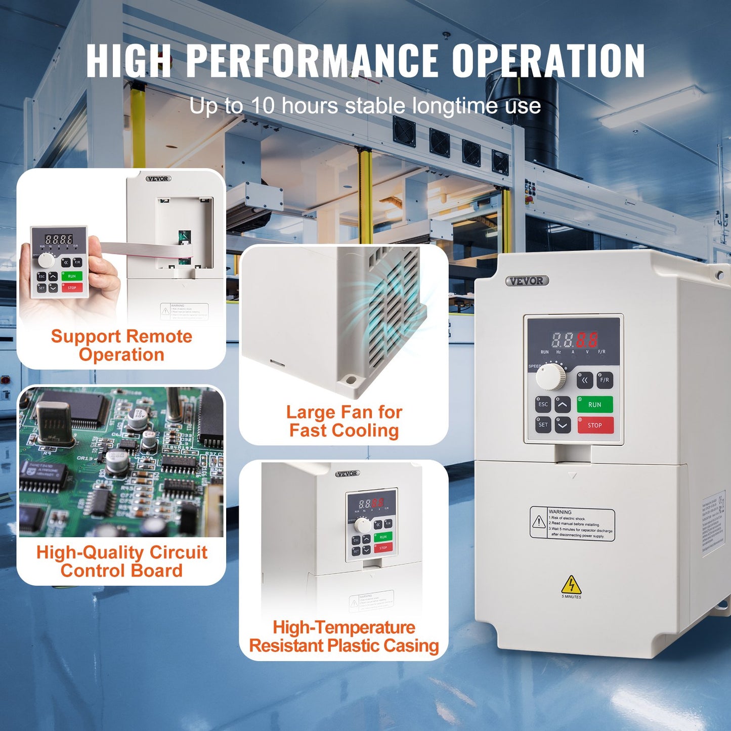 Frequenzumrichter 7,5 PS, 5,5 kW, 25 A, 1- oder 3-phasiger AC-Eingang 220 V auf 3-phasigen AC-Ausgang 0–220 V, 50/60 Hz Eingang, 0–2000 Hz Ausgang, zur Spindelmotor-Drehzahlregelung
