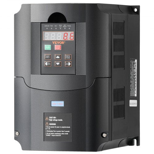 Frequenzumrichter 10 PS, 7,5 kW, 35 A, 1- oder 3-phasiger 220-V-Eingang auf 3-phasigen 220-V-Ausgang, 40–60 Hz Eingang, 0–400 Hz Ausgang, für Spindelmotor-CNC-Drehzahlregelung