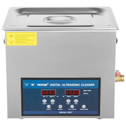 10-Liter-Ultraschallreiniger mit Dualfrequenz-Technologie, Heizung, geeignet für Schmuckteile, Brillen, Ringe, Prothesen, Leiterplatten und mehr (28/40 kHz).