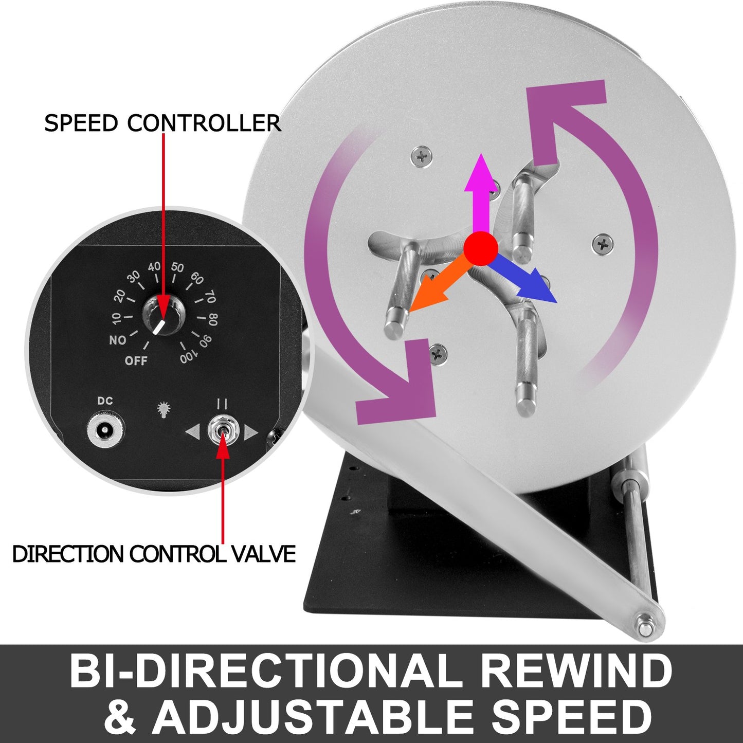 Etikettenaufwickler 120 mm Breite, bidirektionaler Aufwickler, max. 220 mm Durchmesser, Synchronisierung mit Druckern für verschiedene Branchen