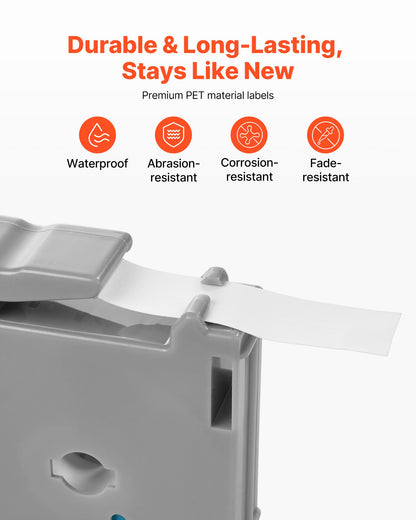 Etikettenband, 4er-Pack, 12 mm (0,47 Zoll) Schwarz auf Weiß, kompatibel mit verschiedenen Brother-Etikettendruckern, strapazierfähig und langlebig, wasserfest, Ersatz für Letra Tag M-K231