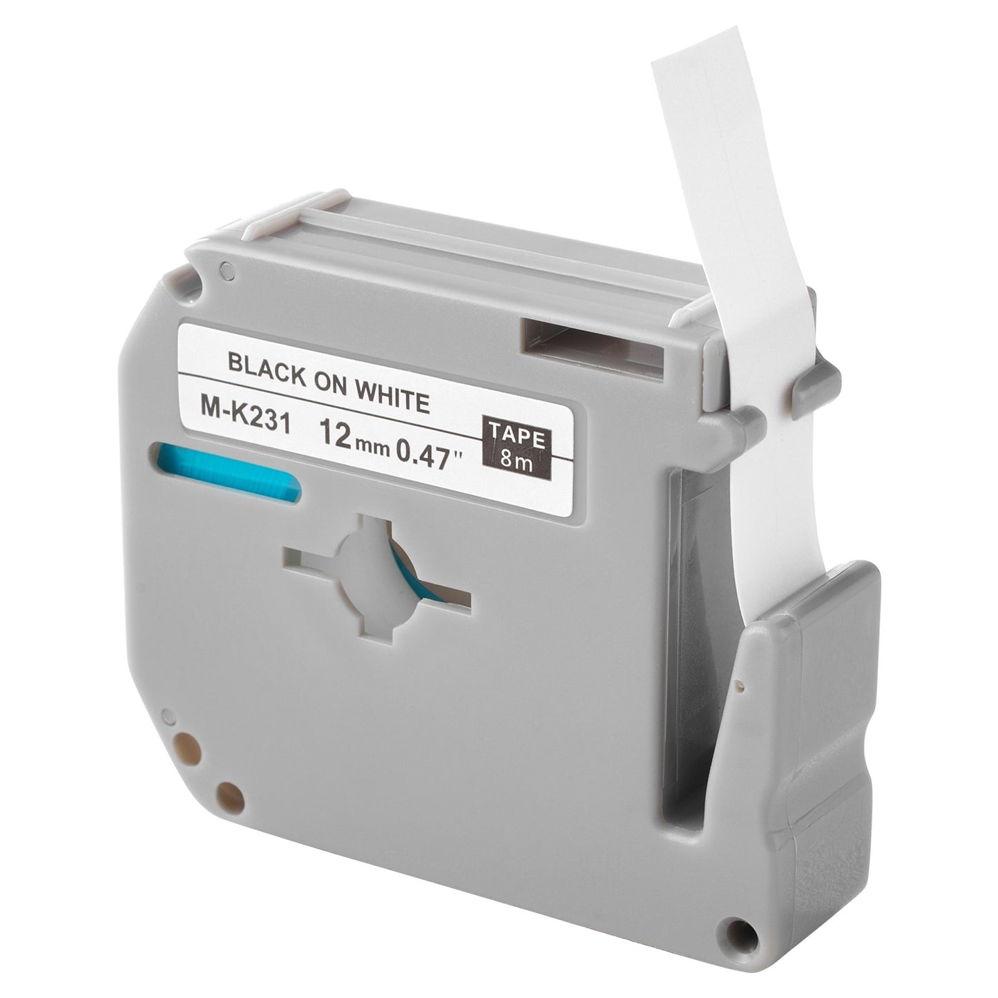 Etikettenband, 4er-Pack, 12 mm (0,47 Zoll) Schwarz auf Weiß, kompatibel mit verschiedenen Brother-Etikettendruckern, strapazierfähig und langlebig, wasserfest, Ersatz für Letra Tag M-K231
