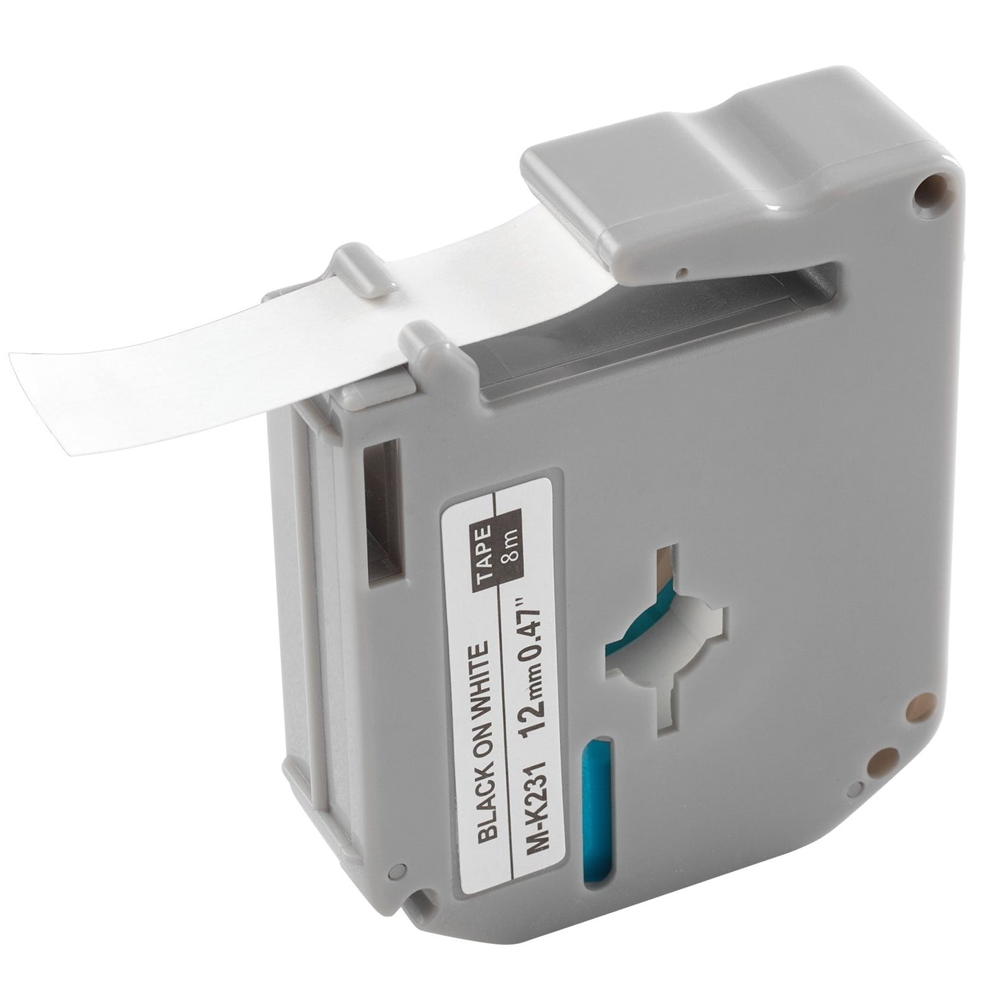 Etikettenband, 4er-Pack, 12 mm (0,47 Zoll) Schwarz auf Weiß, kompatibel mit verschiedenen Brother-Etikettendruckern, strapazierfähig und langlebig, wasserfest, Ersatz für Letra Tag M-K231