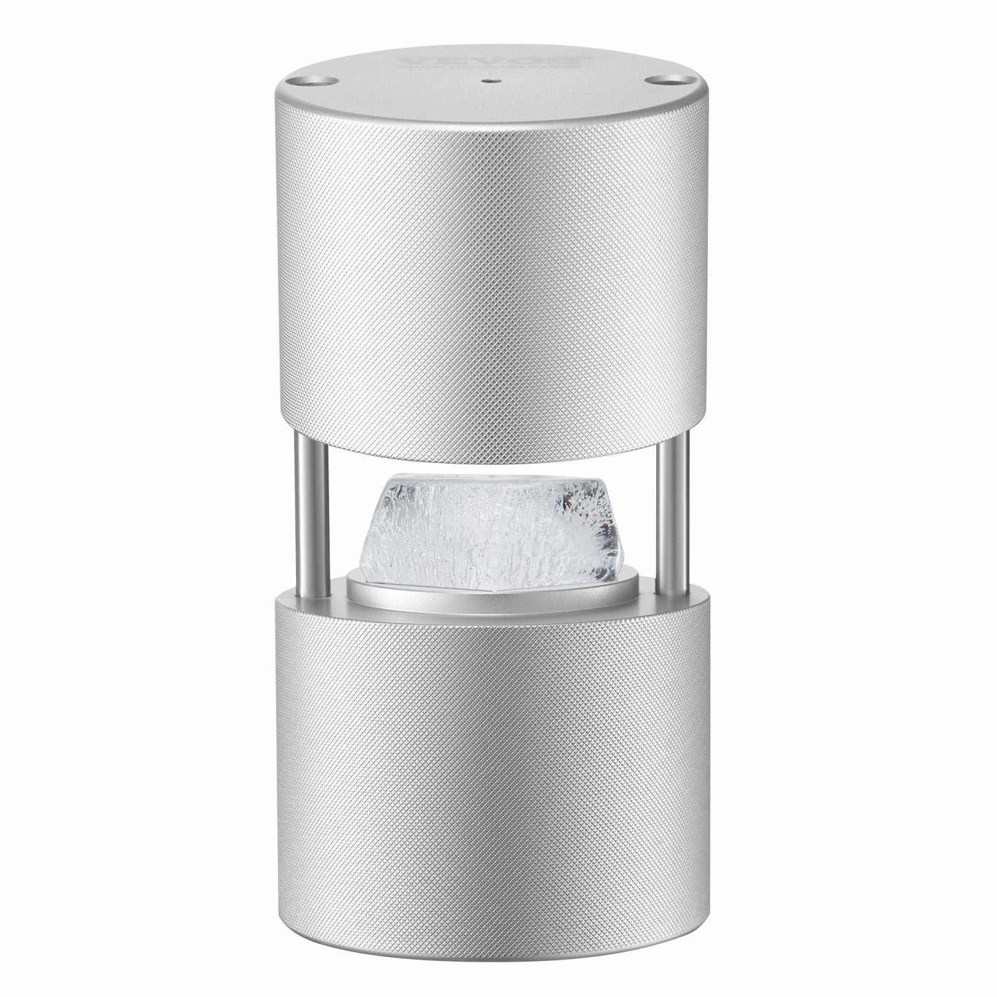 Ice Diamond Eisballpresse, 6 cm (2,4 Zoll) Eisballformer, Set aus Flugzeugaluminium für Ice Diamond Eisballpresse, Eispresse mit Zange und Abtropfschale, für Whisky, Cocktails, Bourbon, Scotch auf Partys und Feiertagen