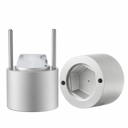 Ice Diamond Eisballpresse, 6 cm (2,4 Zoll) Eisballformer, Set aus Flugzeugaluminium für Ice Diamond Eisballpresse, Eispresse mit Zange und Abtropfschale, für Whisky, Cocktails, Bourbon, Scotch auf Partys und Feiertagen