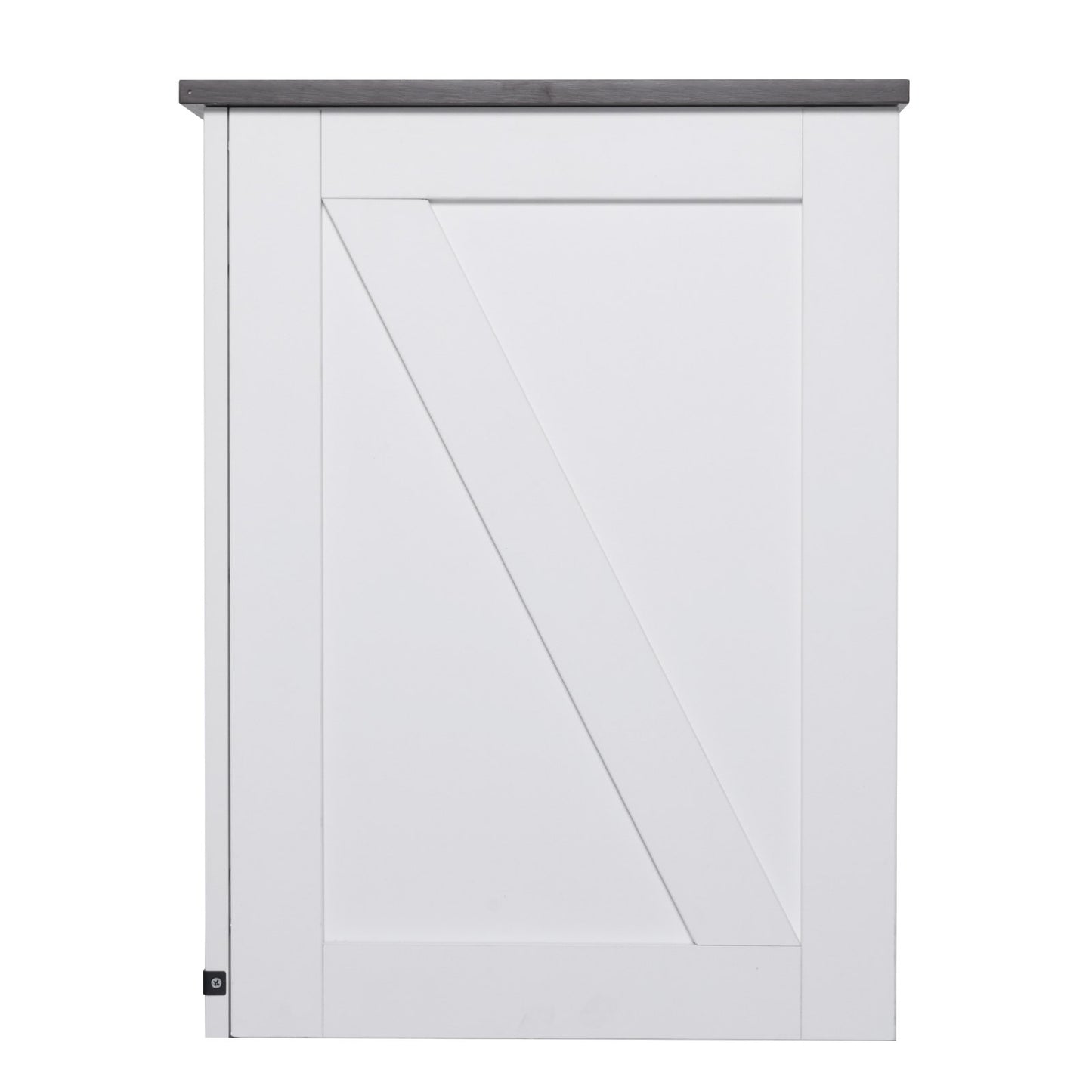 Farmhouse End Table, Square Night Stand with USB Ports and Outlets, 3 Tiers End Table Side Table with Storage Cabinet, Ideal for Living Room, Bedroom, Office, White