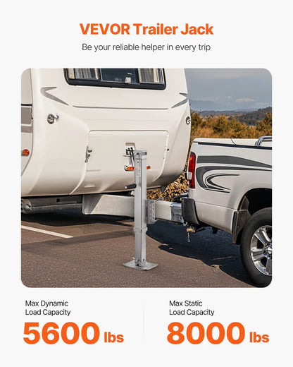 Trailer Jack, 8000 lbs Static Load Capacity, Heavy Duty Swivel Bolt-on Trailer Jack, 28.5" Lift Trailer Jack Stand with Handle for RV Trailer, Horse Trailer, Utility Trailer, and Yacht Trailer