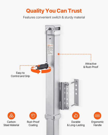 Trailer Jack, 8000 lbs Static Load Capacity, Heavy Duty Swivel Bolt-on Trailer Jack, 28.5" Lift Trailer Jack Stand with Handle for RV Trailer, Horse Trailer, Utility Trailer, and Yacht Trailer