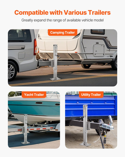 Trailer Jack, 8000 lbs Static Load Capacity, Heavy Duty Swivel Bolt-on Trailer Jack, 28.5" Lift Trailer Jack Stand with Handle for RV Trailer, Horse Trailer, Utility Trailer, and Yacht Trailer