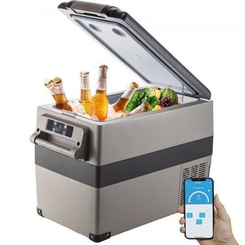 Tragbarer Mini-Gefrierschrank fürs Auto (45 l, 45 W), 12 V, AC/DC-fähig, tragbarer Kühlschrank für Zuhause und unterwegs