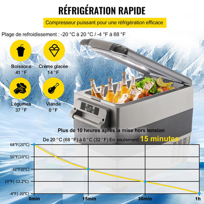 55-Liter-Kompressor-Kühlschrank für Autos, tragbare kleine Kühlbox mit Gefrierfach für Fahrzeuge wie Pkw, Lkw, Wohnmobile und Boote – ideal für Autofahrten, Reisen, Angeln, Outdoor-Aktivitäten und Zuhause.