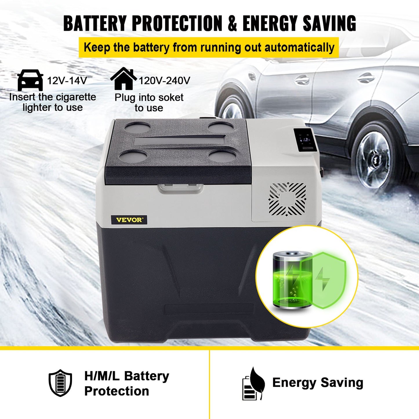 50-Liter-Kompressor-Kühlschrank für Autos, tragbar, klein, für Fahrzeuge wie Pkw, Lkw, Wohnmobile und Boote, Mini-Elektrokühler für Autofahrten, Reisen, Angeln, Outdoor-Aktivitäten und Zuhause