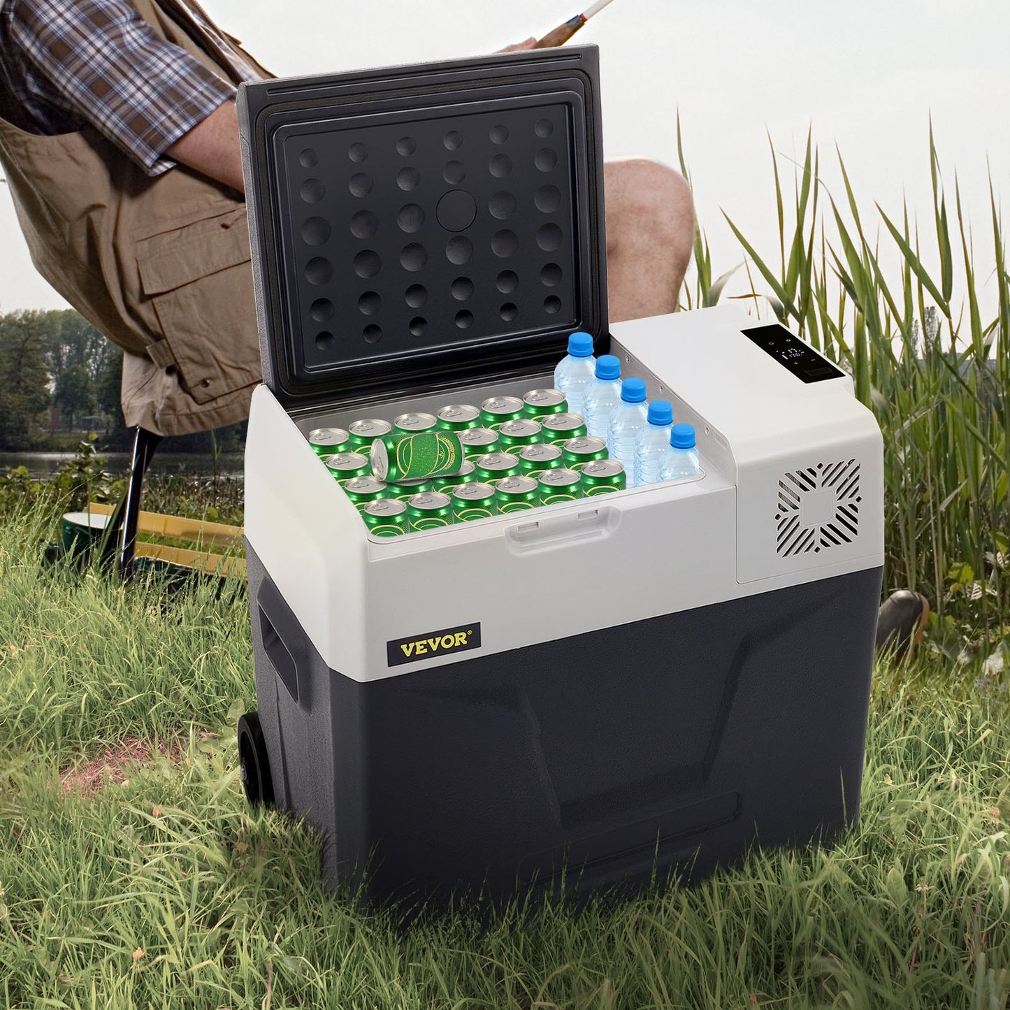 50-Liter-Kompressor-Kühlschrank für Autos, tragbar, klein, für Fahrzeuge wie Pkw, Lkw, Wohnmobile und Boote, Mini-Elektrokühler für Autofahrten, Reisen, Angeln, Outdoor-Aktivitäten und Zuhause