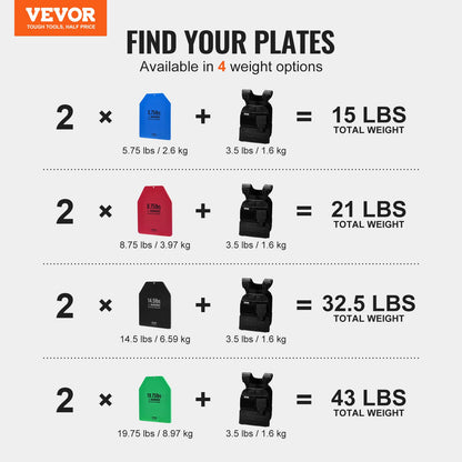 Gewichtsscheiben für Gewichtswesten, 14,5 Pfund pro Paar, hochwertige Stahlgewichtsscheiben, ergonomische Passform – WODs, Zusatzgewicht für Gewichtswesten, für Krafttraining, Laufen, Fitness, intensive Workouts