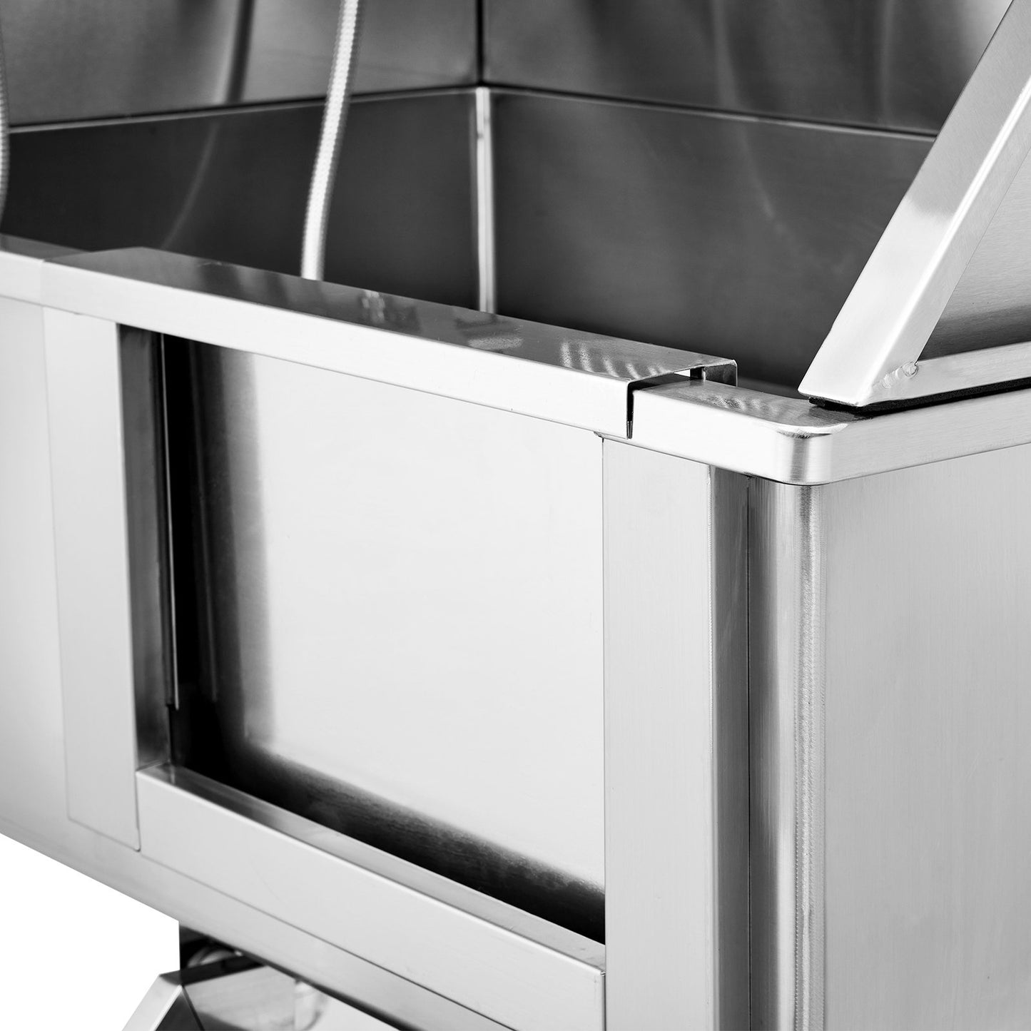 1.57M Pet Dog Bathing Station w/Stairs, Professional Stainless Steel Dog Grooming Tub w/ Soap Box, Faucet,Rich Accessory,Bathtub for Large,Medium,Small Pets, Washing Sink for Home(Right)