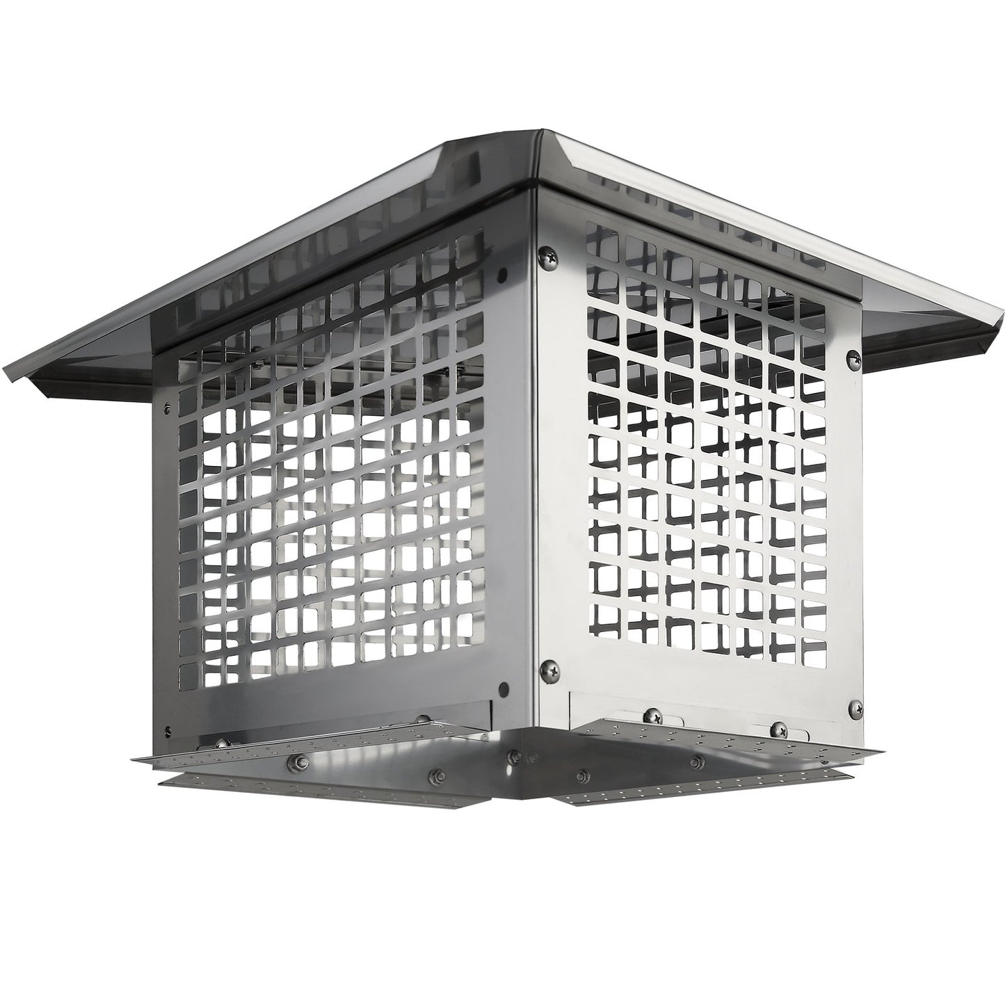 Kaminabdeckung 330,2 x 228,6 mm, Edelstahl 304, kippsicher, praktisches Zubehör, einfache Montage, passend für Kaminrohre mit Drahtgitterabdeckung und Tondachziegeln, silberfarben