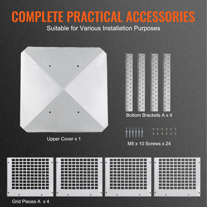 Kaminabdeckung 304,8 x 304,8 mm, Kaminabdeckung aus Edelstahl 304, kippsicher, praktisches Zubehör, einfache Montage, passend für Kaminrohre mit Drahtgitterabdeckung und Tondachziegeln, silberfarben